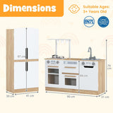 Wooden Modular Play Kitchen with Fridge and Dishwasher for Ages 3+