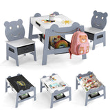 Versatile Kids Table and 2 Chairs Set with Hanging Hooks